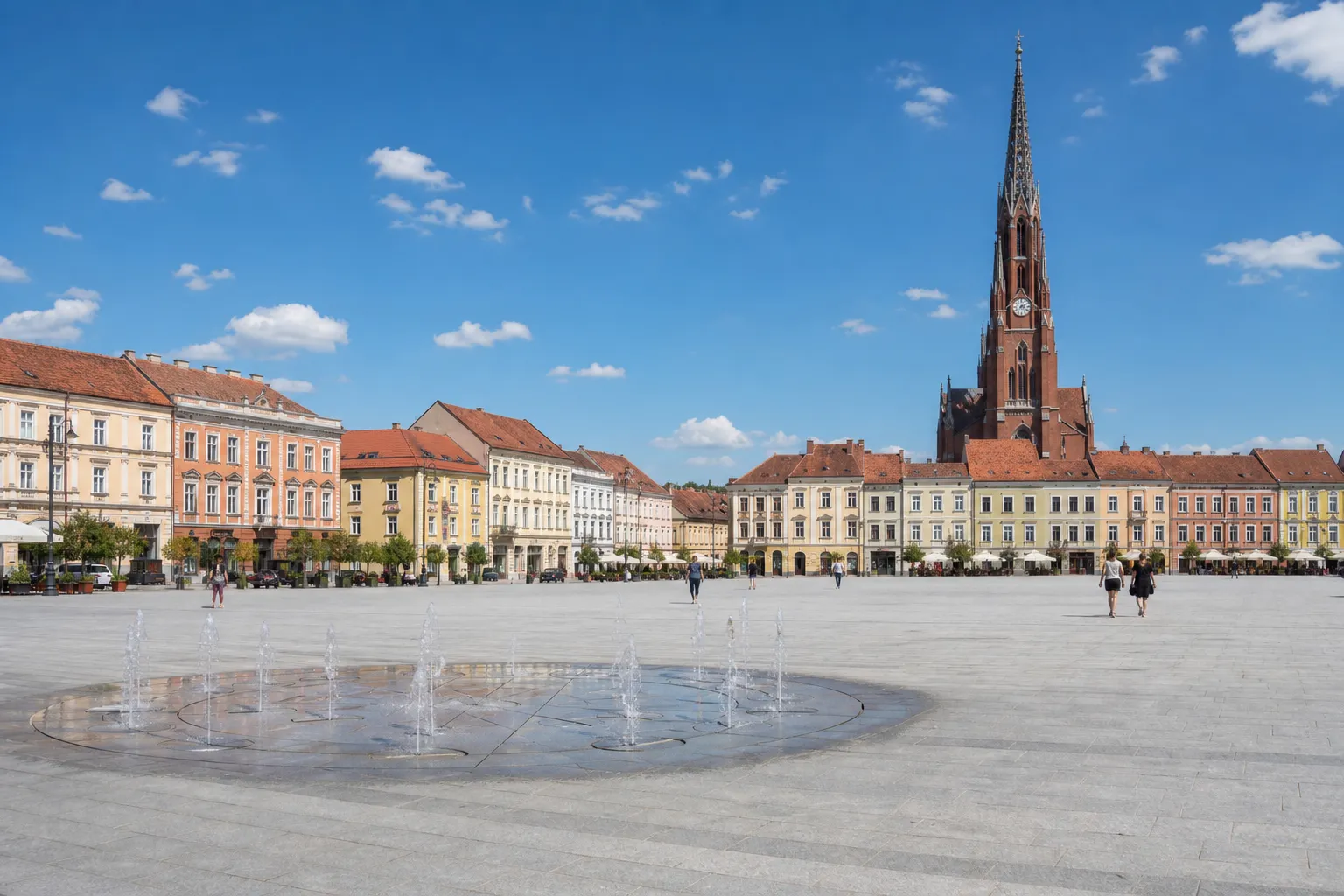 Konkatedrala svetog Petra i Pavla u Osijeku po sunčanom danu